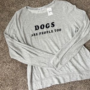 Wildfox Dogs Are People Too Pullover Sweatshirt - Large